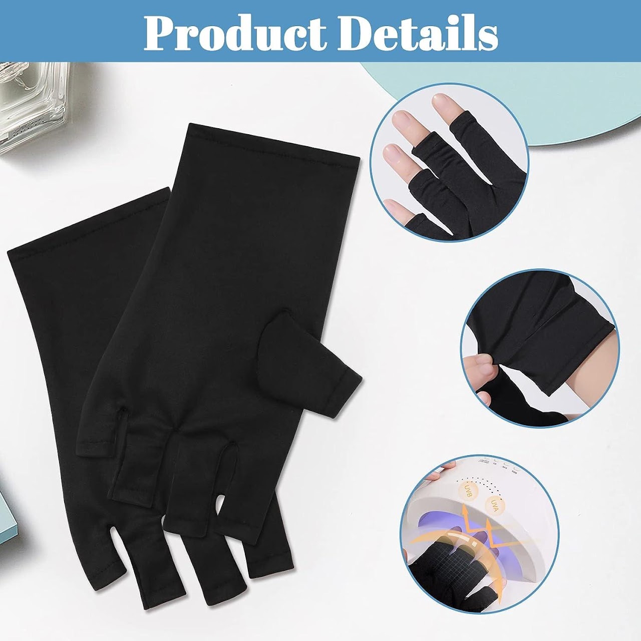 Guantes Uv Para Uñas 1Par
